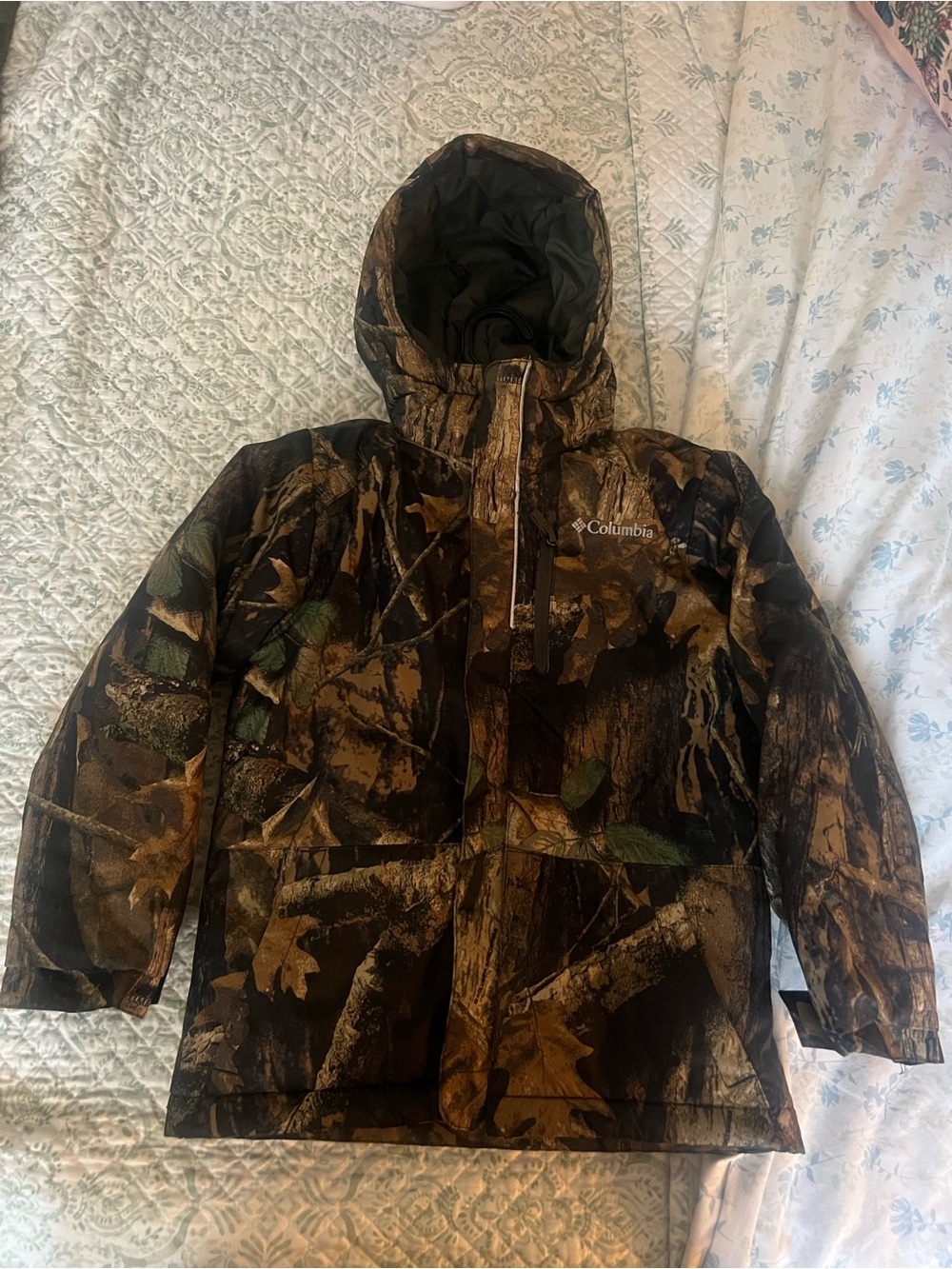 Columbia Kids' Camouflage Hooded Puffer Jacket - Brown & Green